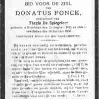 <strong>Overlijdensbericht Donatus Fonck  (1835-1908)</strong><br>1908 ©Herzele in Beeld<br><br><a href='https://www.herzeleinbeeld.be/Foto/2901/Overlijdensbericht-Donatus-Fonck--(1835-1908)'><u>Meer info over de foto</u></a>