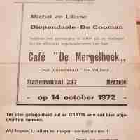 <strong>Opening café De Mergelhoek  -  1972</strong><br>14-10-1972 ©Herzele in Beeld<br><br><a href='https://www.herzeleinbeeld.be/Foto/3129/Opening-café-De-Mergelhoek-----1972'><u>Meer info over de foto</u></a>